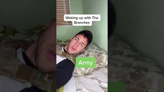 WAKING UP WITH THE MILITARY BRANCHES!! #SHORTS