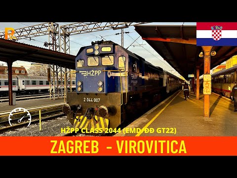 Cab Ride Zagreb - Virovitica (Croatian Railways) train drivers view 4K