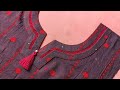 Beautiful New Neck Design Cutting And Stitching With Joint Lace And Silky Thread