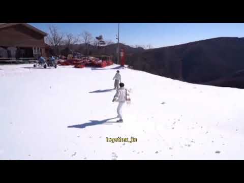 BTS Winter Package 2021 Jin talented snowboarder and jinkook snow fight 😅