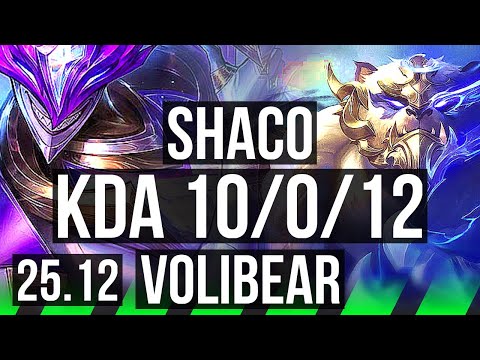 SHACO vs VOLIBEAR (JGL) | 10/0/12, Legendary | EUW Master | 25.12