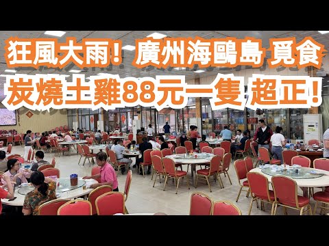 狂風大雨！！廣州海鷗島覓食！炭燒土雞88元一隻！超正！！份量大！價錢平！味道靚！美食推薦！旅遊攻略！天公不作美！驅車50公里！超市購物！港式茶餐廳！Canton Food Tour｜GuangZhou