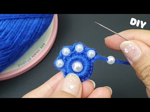 Amazing Woolen Craft Ideas with Finger - Hand Embroidery Wool Flower - Diy Yarn Studio