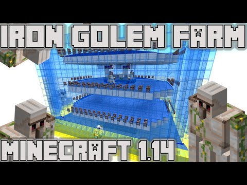Minecraft 1.14 Iron Golem Farm Tutorial - High Efficiency - Low Entity Count