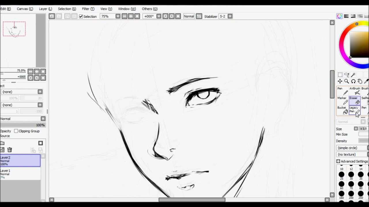 Speed Paint (SAI) - OC Aaron Sketch