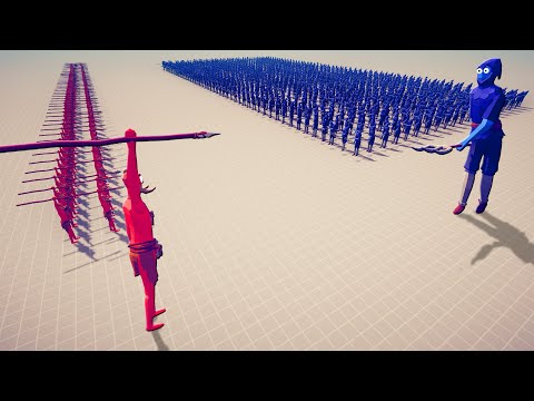 1000x FARMERS vs 100x SPEAR THROWERS | GODS - Totally Accurate Battle Simulator | TABS