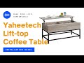 Yaheetech 40.5 Inches W Metal-Wood Lift-Top Coffee Table Installation Guide#coffeetable
