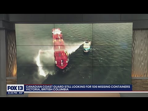 106 shipping containers floating in Pacific Ocean following bomb cyclone, cargo ship fire