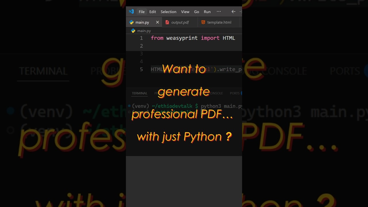 Generate PDF with Python 😎 #python #pythonlibraries #weasyprint #pdf