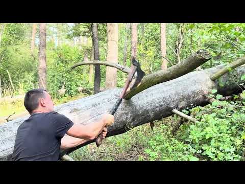 kratos-black-6(L) - Real Leviathan Axe Test - Functional Kratos Axe Chops Down Tree!