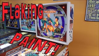 Protecting, And Touching Up the Paint on A 1976 Bally Freedom Pinball Backglass