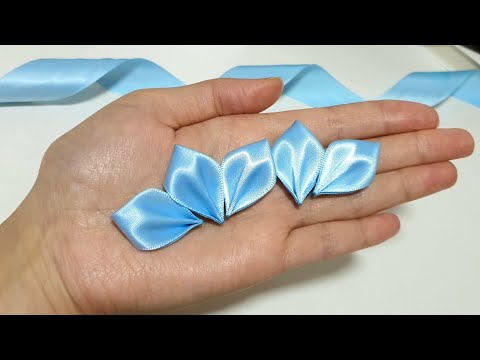 Super Easy Ribbon Flower Making Tutorial - Hand Embroidery Amazing Trick - Ribbon Flower Craft Ideas