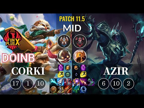 FPX Doinb Corki vs Azir Mid - KR Patch 11.5