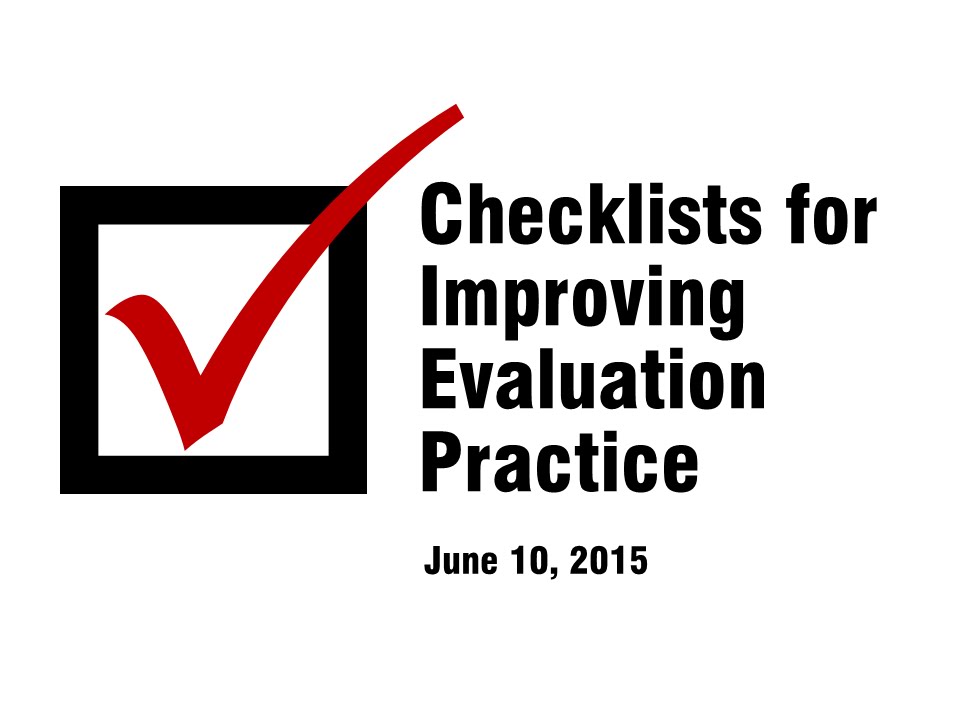 Webinar: Checklists for Improving Evaluation Practice