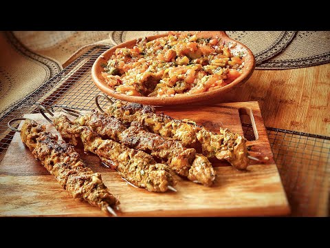 Moroccan Skewers with Fresh Salad