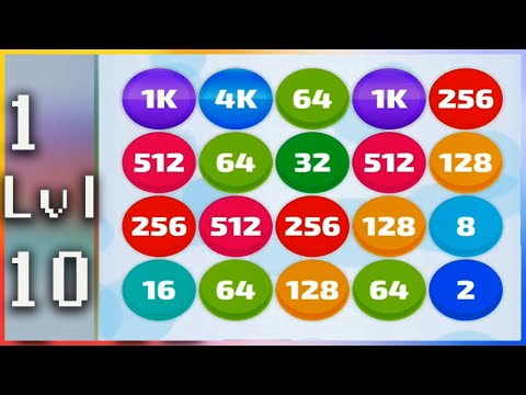 Merge Dots 2048 Shoot Balls Solve Puzzles - Gameplay Walkthrough - Levels 1-10