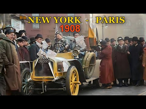 Det stora billoppet från New York till Paris 1908 / HD Colorized