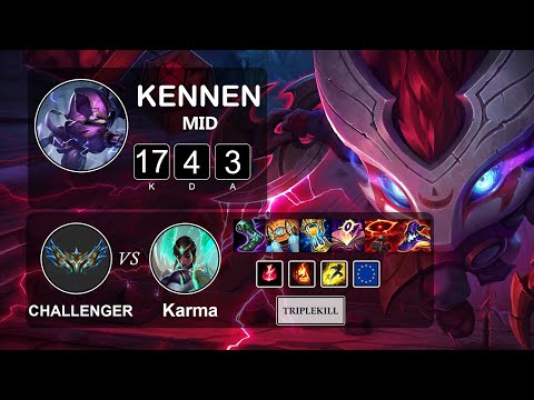 Mid Kennen vs Karma - LOL EUW Challenger Season 12 Patch 12.4