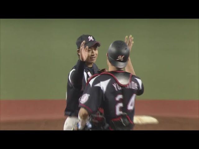 【9回裏】文句なし!! マリーンズ・酒居が自身2度目の完投勝利!! 2017/9/20 L-M