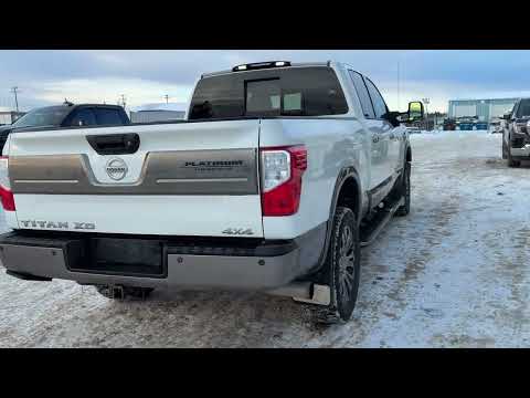 2019 Nissan Titan XD 4x4 Crew Cab Diesel Platinum Reserve in White for sale at Bannister Chevrolet Buick GMC Ltd Edson in Edson, AB