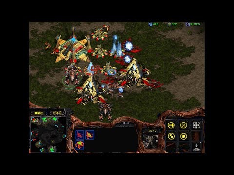 [HD] STARCRAFT 1. MELEE.  ULTRALISK & ZERGLING !!!