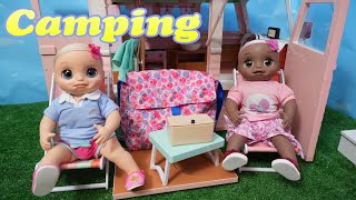 Baby Alive baby doll twins packing baby bag for camping trip baby doll camping Routine in Rv camper