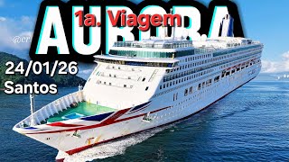 AURORA P&O CRUISES cruzeiro 24/01/26 navio Santos viagem @cruzeiros2025  maior #drone #google