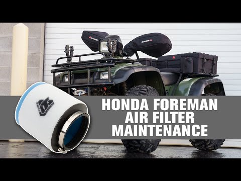 Part of a video titled Honda Foreman Air Filter Maintenance - YouTube