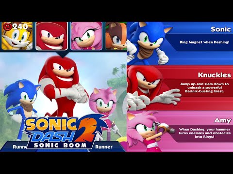 Sonic, Knuckles, Amy - Sonic Dash 2: Sonic Boom - Gameplay Walkthrough (iOS/Android)