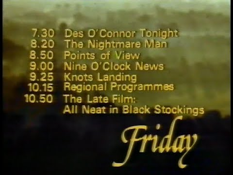Friday 8th May 1981 BBC1 - Nationwide - A Question Of Sport - Nightmare Man - News - Knots Landing