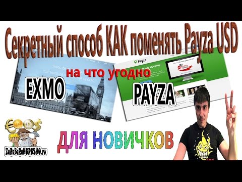 Как вывести деньги с PAYZA на EXMO вывожу 130 долларов ZARABARAHOROSHO