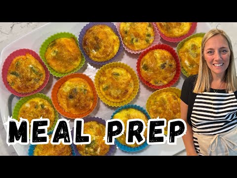 BREAKFAST MEAL PREP - ham and spinach egg cups, mini omelets