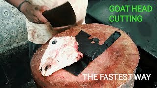 GOAT HEAD CUTTING SKILLS || The Fastest Way || Skin Removed