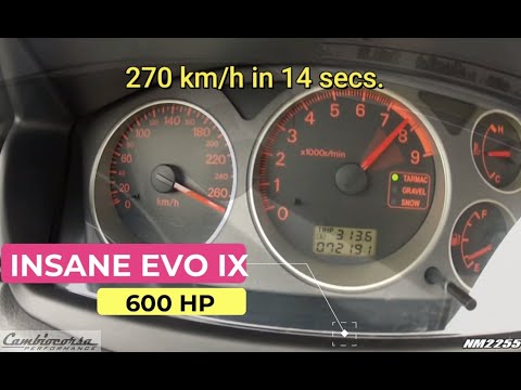 Insane Lancer Evo IX 0-270 kmh with 600 HP