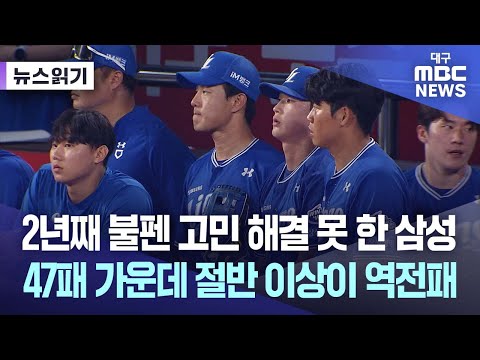 2년째 불펜 고민 해결 못 한 삼성라이온즈···역전패만 24차례