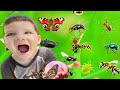 BACKYARD BUGS HUNT with CALEB! Caleb & Mommy Play & Find REAL BUGS Outside! Pretend Play w/ Insects!