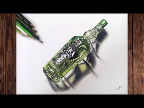 Drawing a Bottle of Oddka  - Timelapse | Maansketches