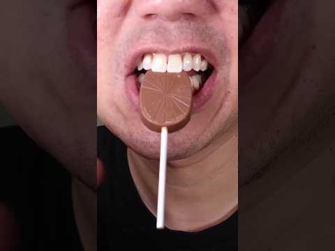 ASMR Thomas & Friends crunchy chocolate lollipops can you name the character? #asmr #food  #shorts