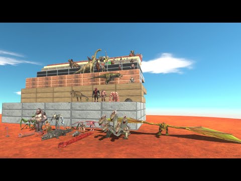 STAIRS DOWN CHALLENGE ALL ANIMALS - Animal Revolt Battle Simulator