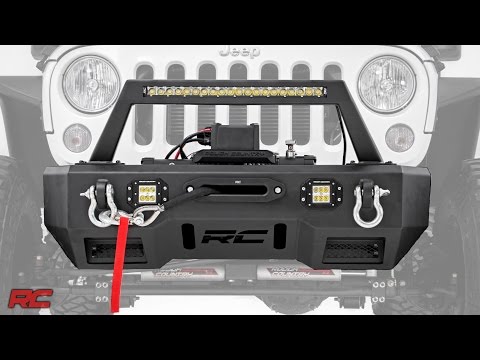 2007-2017 Jeep Wrangler Front Stubby LED Winch Bumper by Rough Country