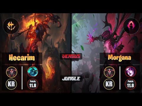 GrandMaster HECARIM [Conqueror] (Jungle) VS  MORGANA - Grandmaster KR Patch 11.8