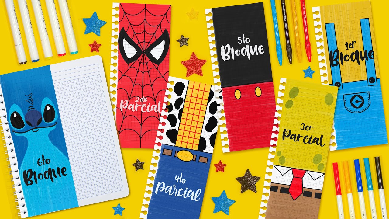 Cómo hacer SEPARADORES BONITOS con tus PERSONAJES FAVORITOS (PARTE 1) - SEPARADORES BONITOS