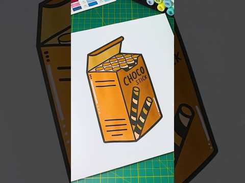 Choco sticks box - ASMR colouringThis page is from Packaged Food Coloring Book #asmrcoloring #food