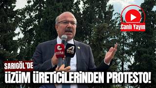 ÜZÜM ÜRETİCİLERİNDEN TRAKTÖRLÜ PROTESTO
