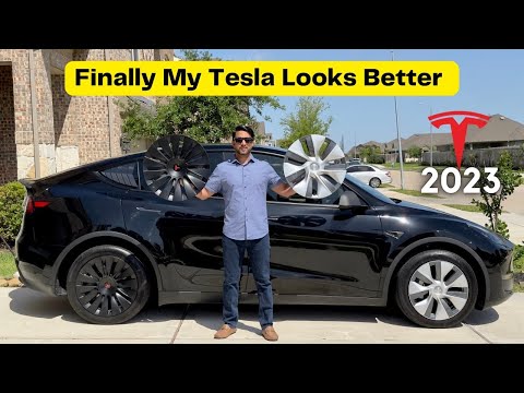 NEW Tesla Model Y 2023 Wheel Caps Replacement for Gemini Hub Caps Induction Look from EVBASE