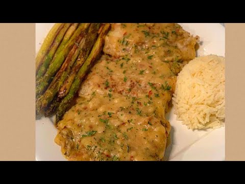 Basa Fish fillets in Lemon Butter Sauce | Basa Fish | Garlic Butter Asparagus