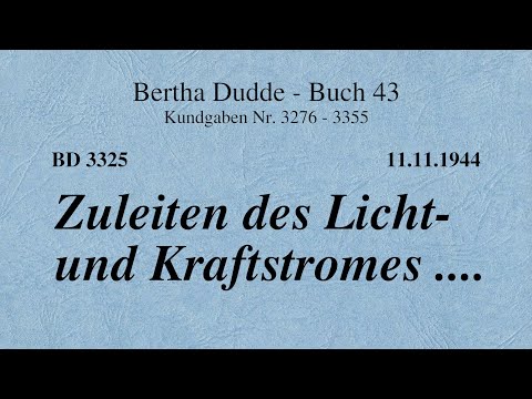 BD 3325 - ZULEITEN DES LICHT- UND KRAFTSTROMES ....