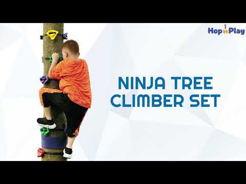 Hop N Play Ninja Tree Climbing Kit - Ninja Warrior Obstacle Course for Kids - Outdoor Fun (SCA 340)