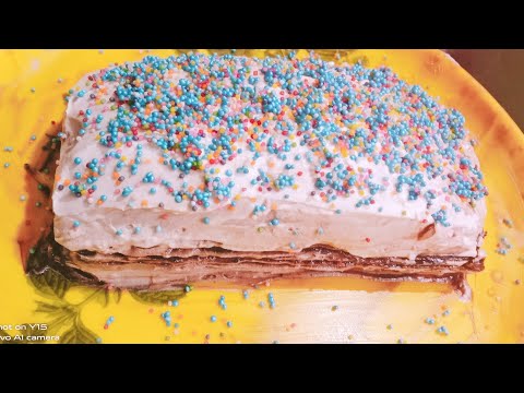 chocolate cream slice cake || shreya's food and craft|| chocolate cake recipe