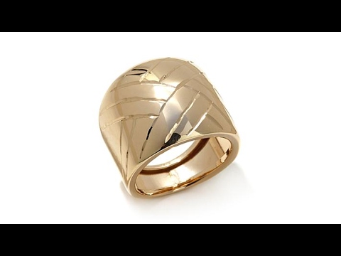 Passport to Gold 14K Gold Basketweave Cigar Band Ring